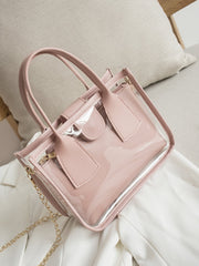 Mini Chain Square Bag With Inner Pouch  - Pink - FD ⚡