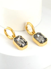 Stainless Steel Cubic Zirconia Drop Earrings