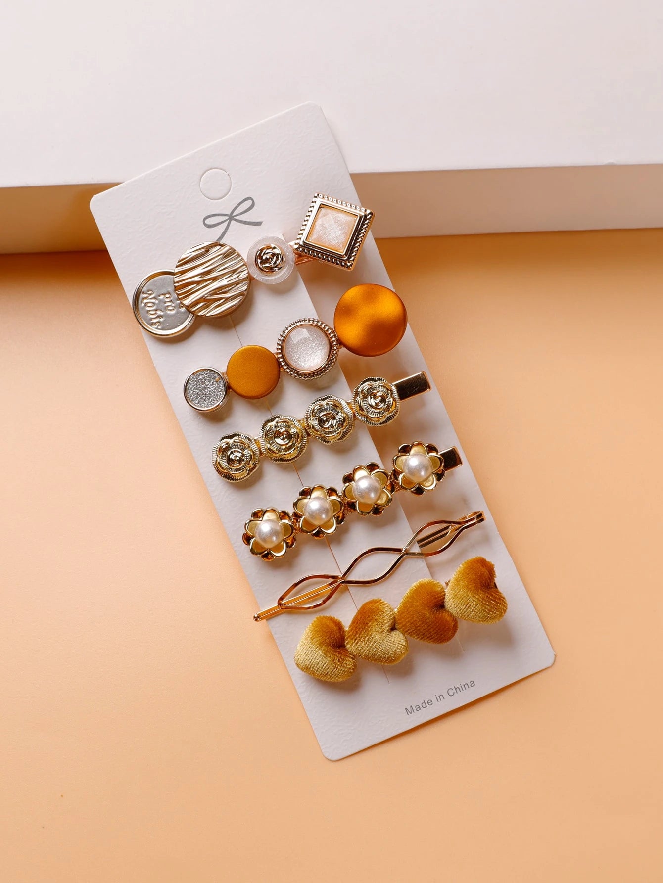 6pcs Heart & Round Decor Hair Clip