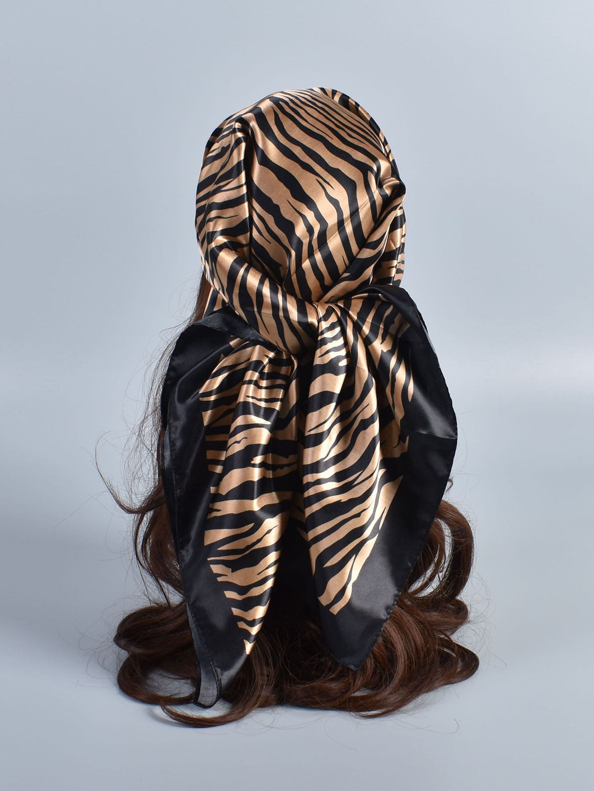 1pc Zebra Striped Bandana Classic Silky Square Scarf