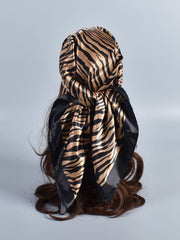 1pc Zebra Striped Bandana Classic Silky Square Scarf