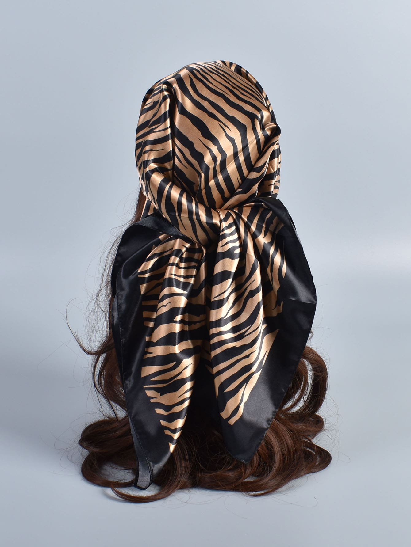 1pc Zebra Striped Bandana Classic Silky Square Scarf