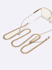 Geometric Pattern Copper Gold Tone Eyeglass Chain