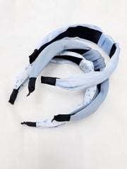 3pc Floral Solid Color Knot Headbands - Blue
