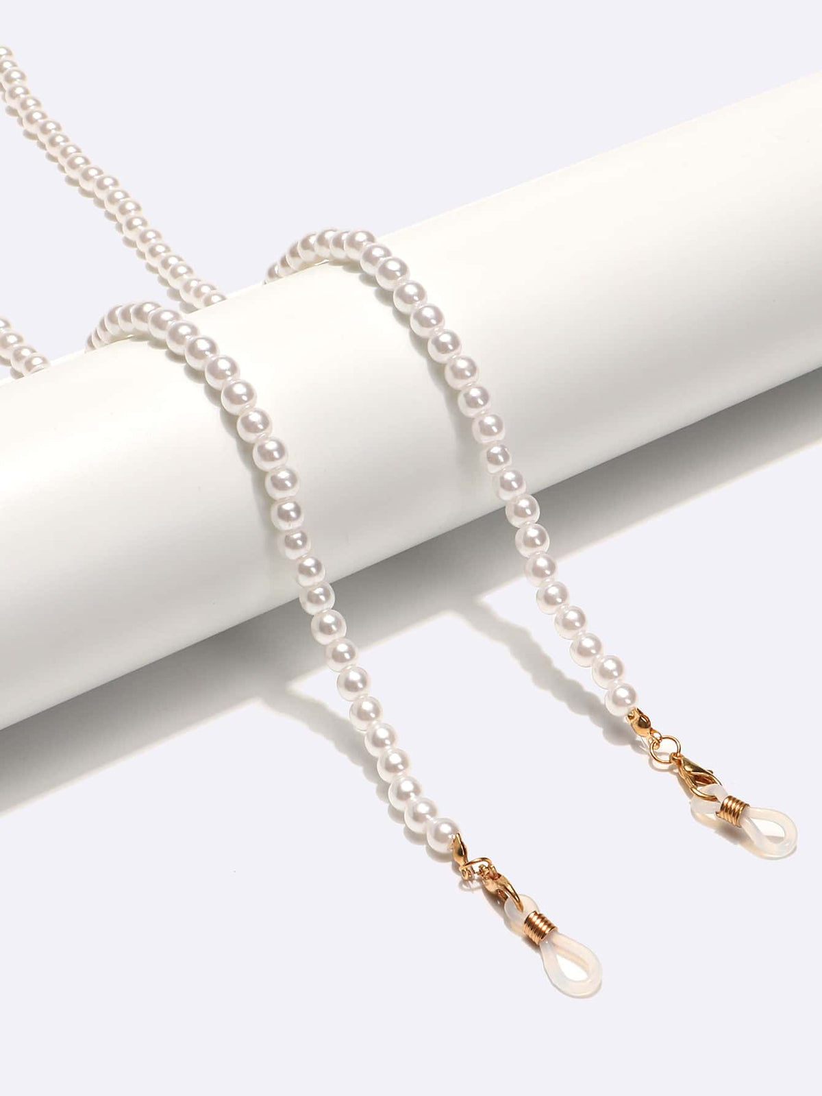 White Faux Pearl Eyeglasses Chain
