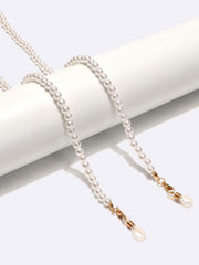 White Faux Pearl Eyeglasses Chain