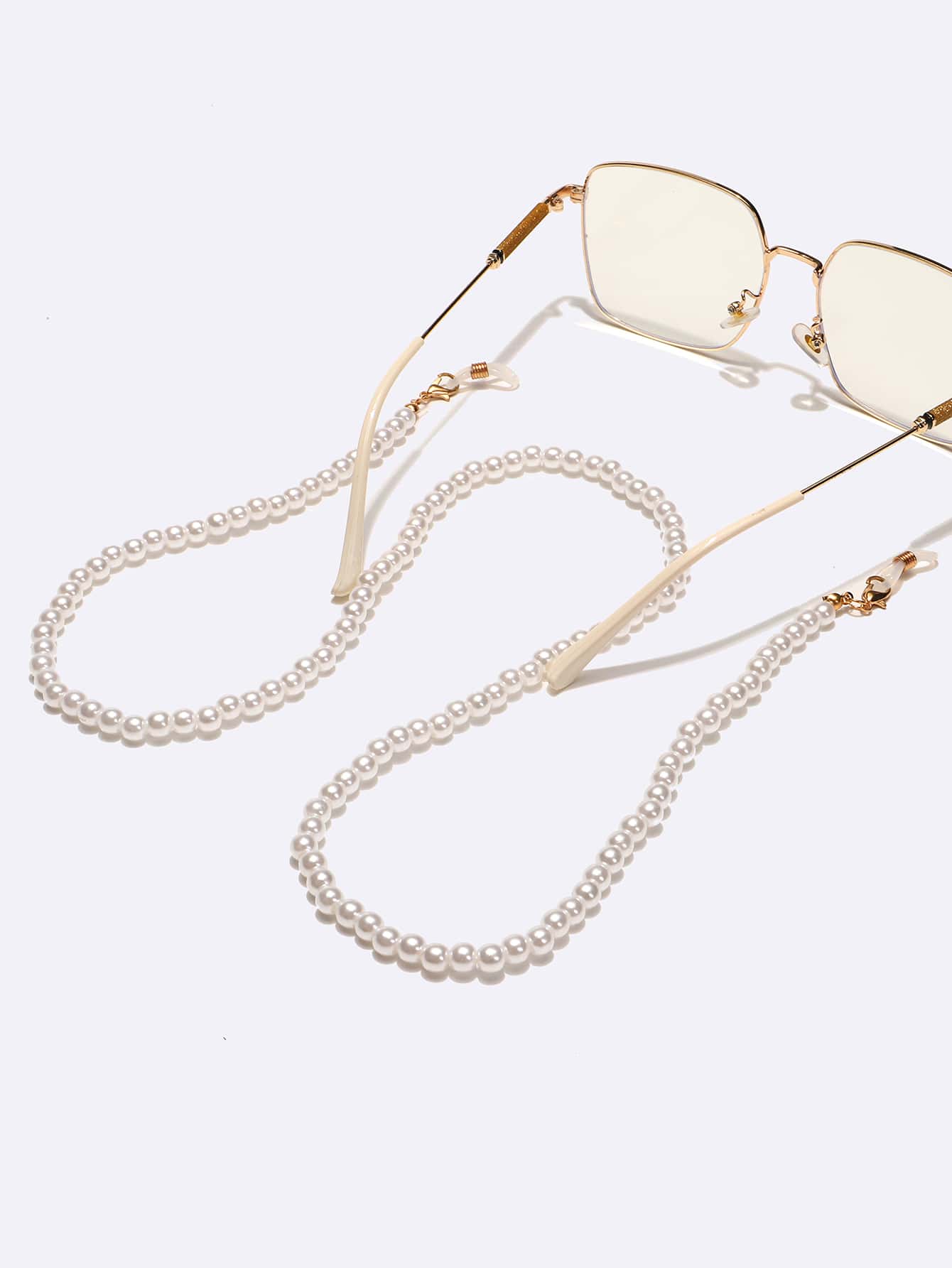 White Faux Pearl Eyeglasses Chain