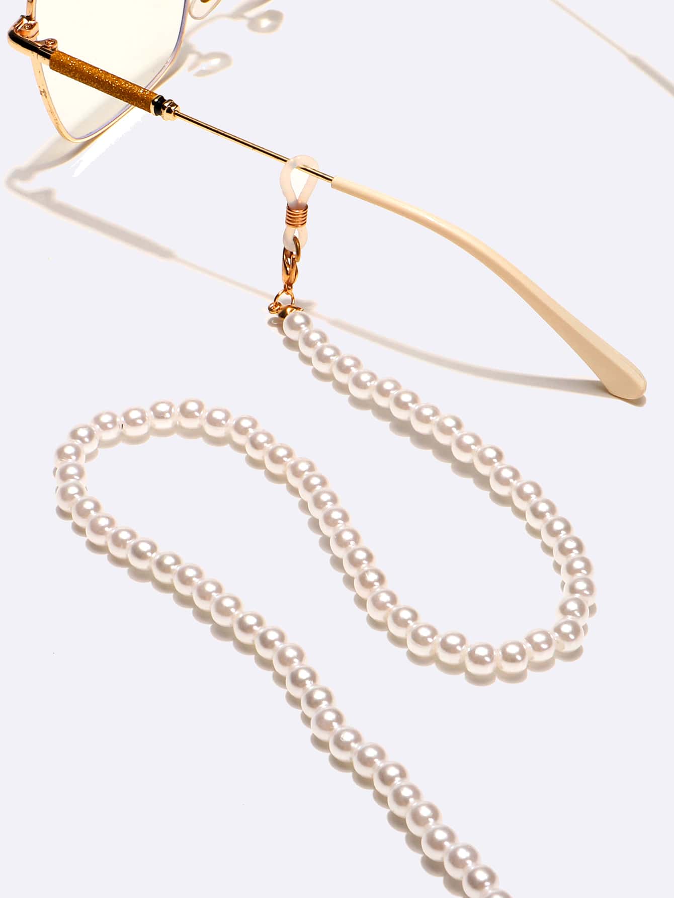 White Faux Pearl Eyeglasses Chain