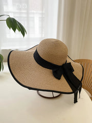 1pc Wide Brim Boho Hat - Khaki