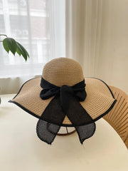1pc Wide Brim Boho Hat - Khaki