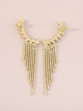Rhinestone Tassel Decor Earrings - ᗰ'₂₂ - Yellow Gold  - FD ⚡