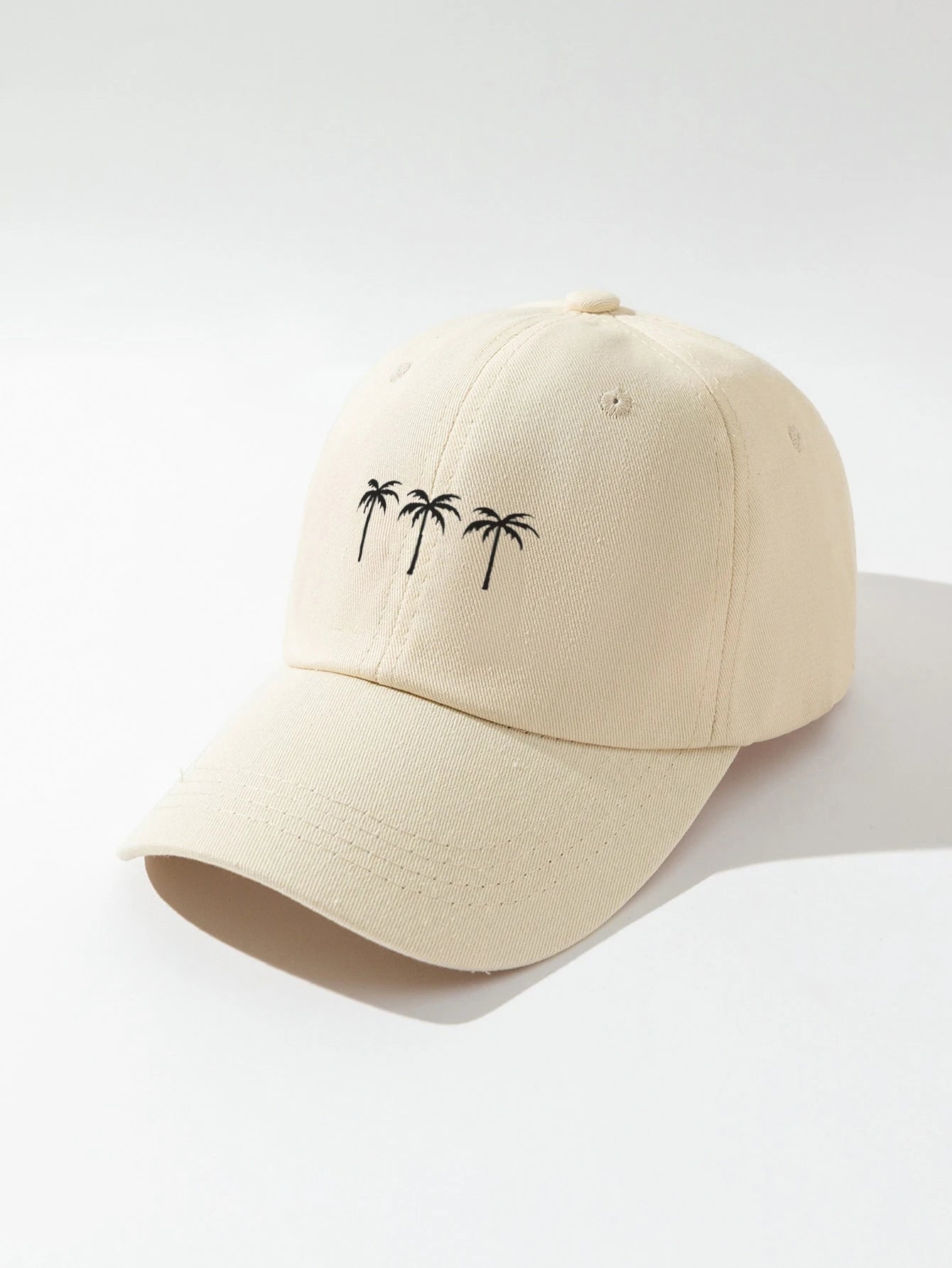 1pc Fashion Coconut Tree Print Baseball Cap - Beige
