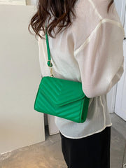 Mini Chevron Quilted Flap Square Bag - Green - FD ⚡