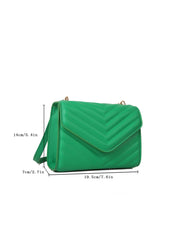 Mini Chevron Quilted Flap Square Bag - Green - FD ⚡