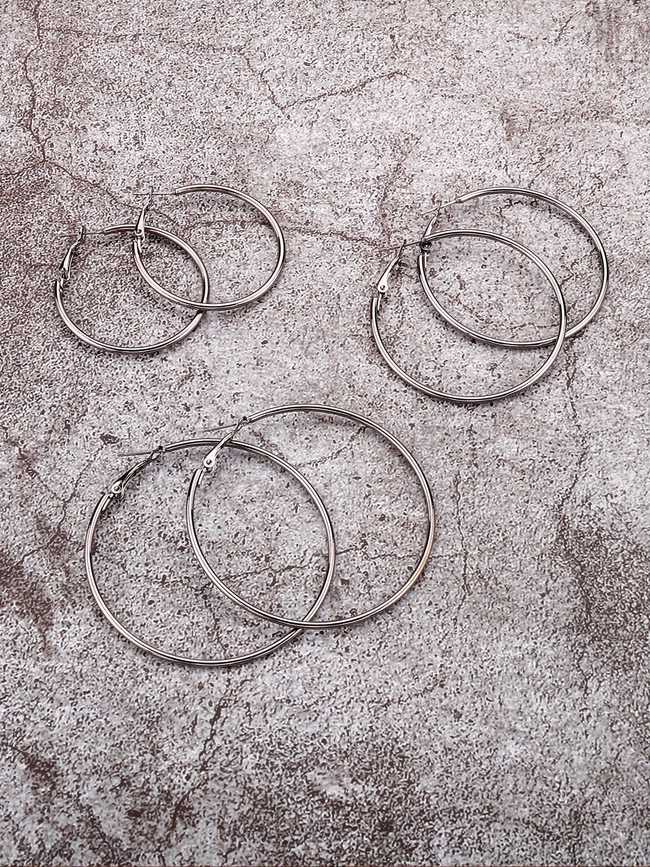 3pairs Minimalist Hoop Earrings
