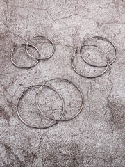 3pairs Minimalist Hoop Earrings