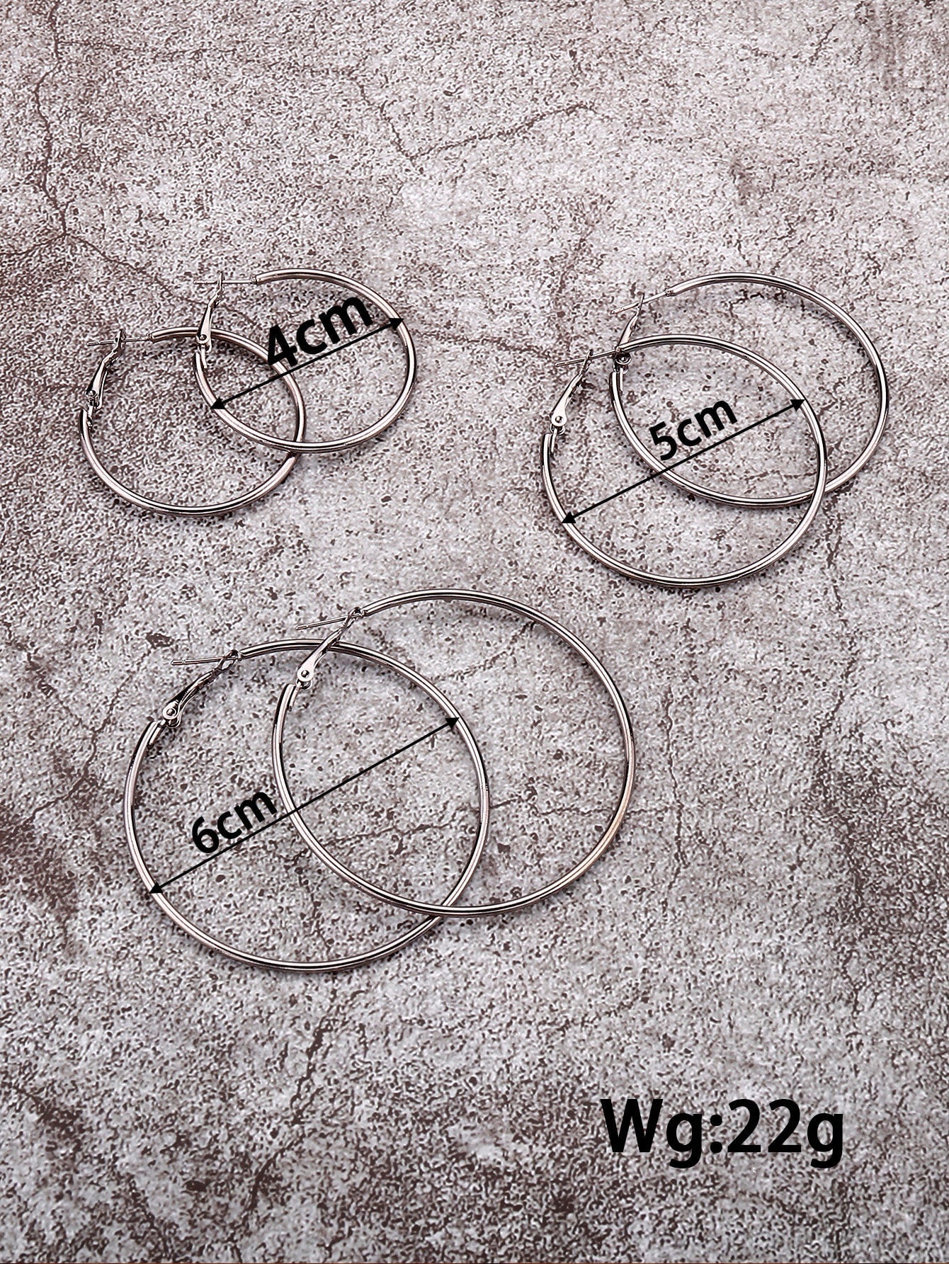3pairs Minimalist Hoop Earrings