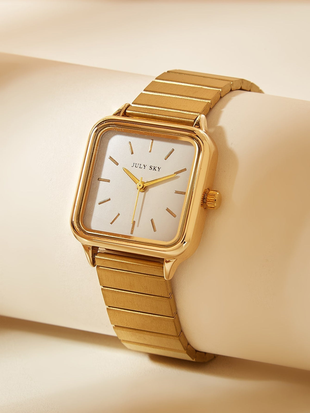 Square Pointer Quartz Watch - Gold