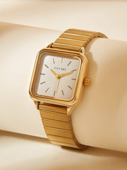 Square Pointer Quartz Watch - Gold