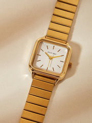 Square Pointer Quartz Watch - Gold