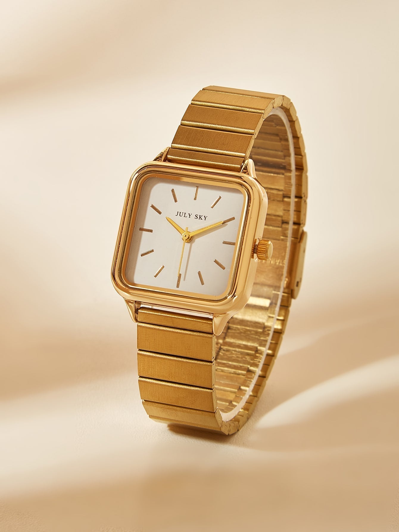 Square Pointer Quartz Watch - Gold