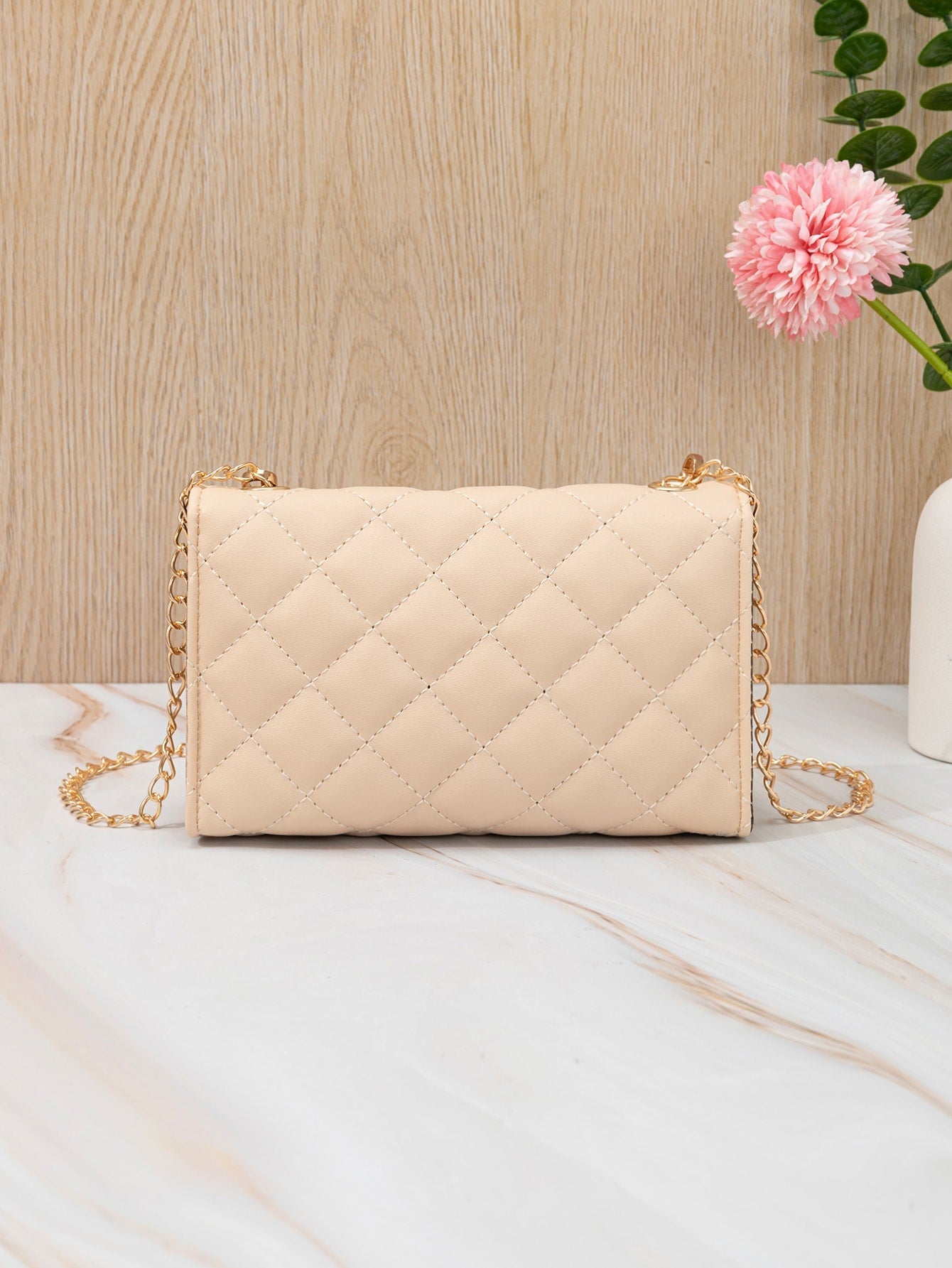 Mini Quilted Chain Flap Square Bag