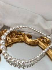 Elegant Faux Pearl Decor Headband Tiaras Hairband - www.thetreasurebox.me