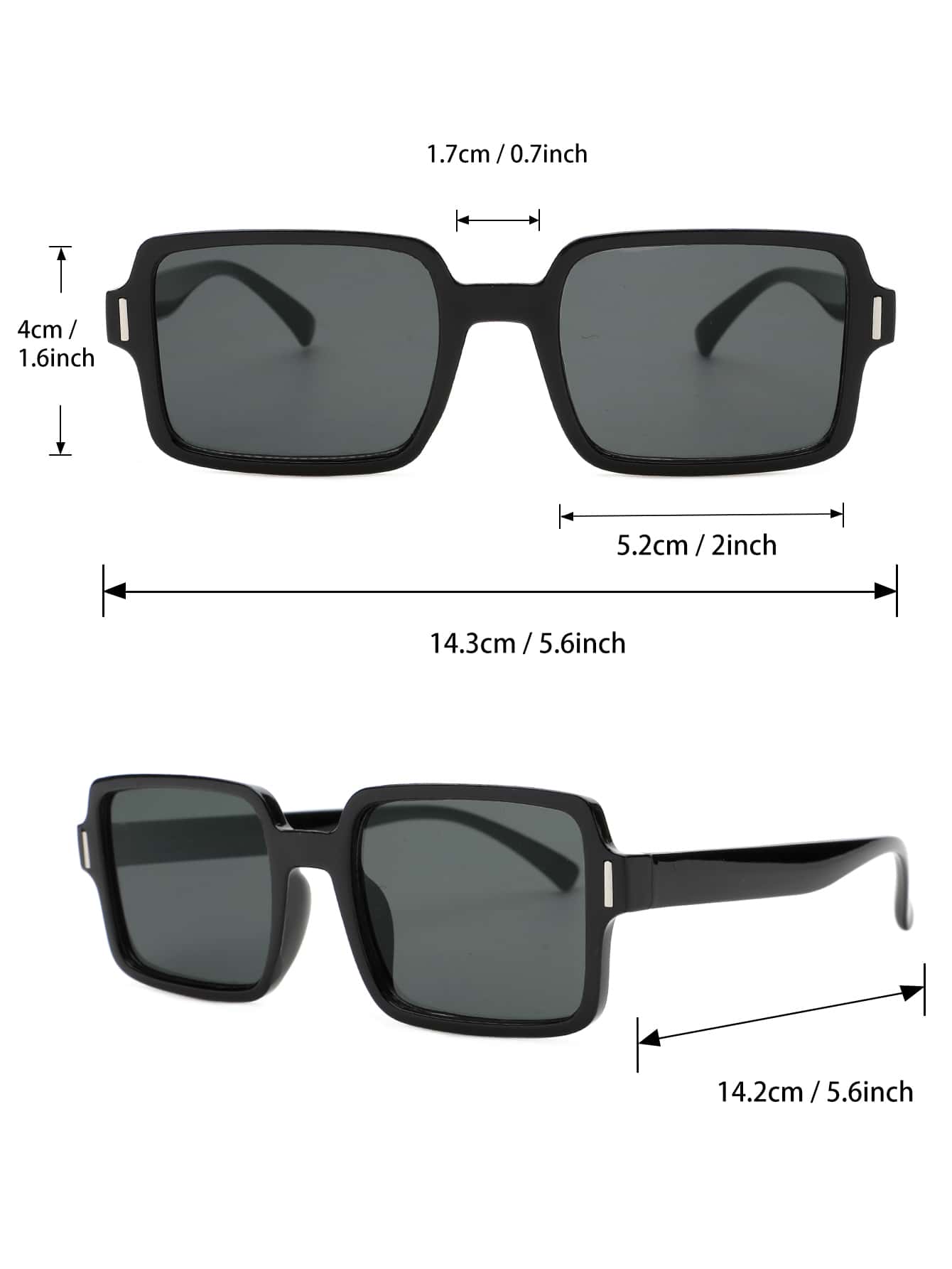 3pcs Boho Square Frame Fashion Glasses