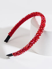 Royal Crystal Decor Red Beaded Headband
