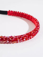Royal Crystal Decor Red Beaded Headband