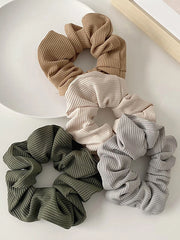 4Pcs Premium Knitted Ribbed Scrunchies