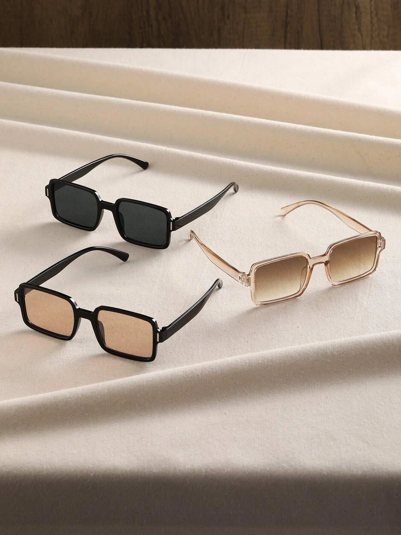 3pcs Boho Square Frame Fashion Glasses