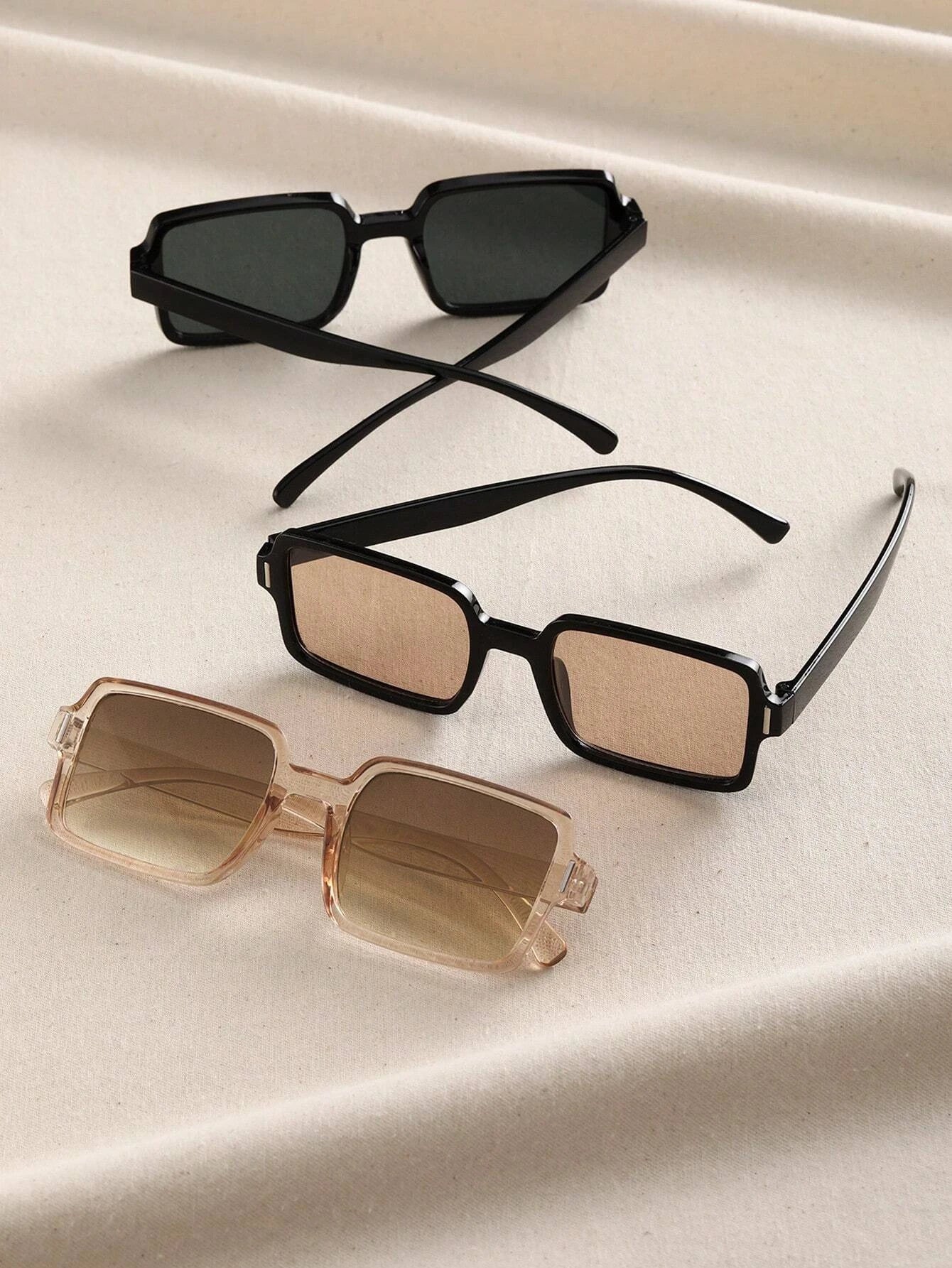 3pcs Boho Square Frame Fashion Glasses