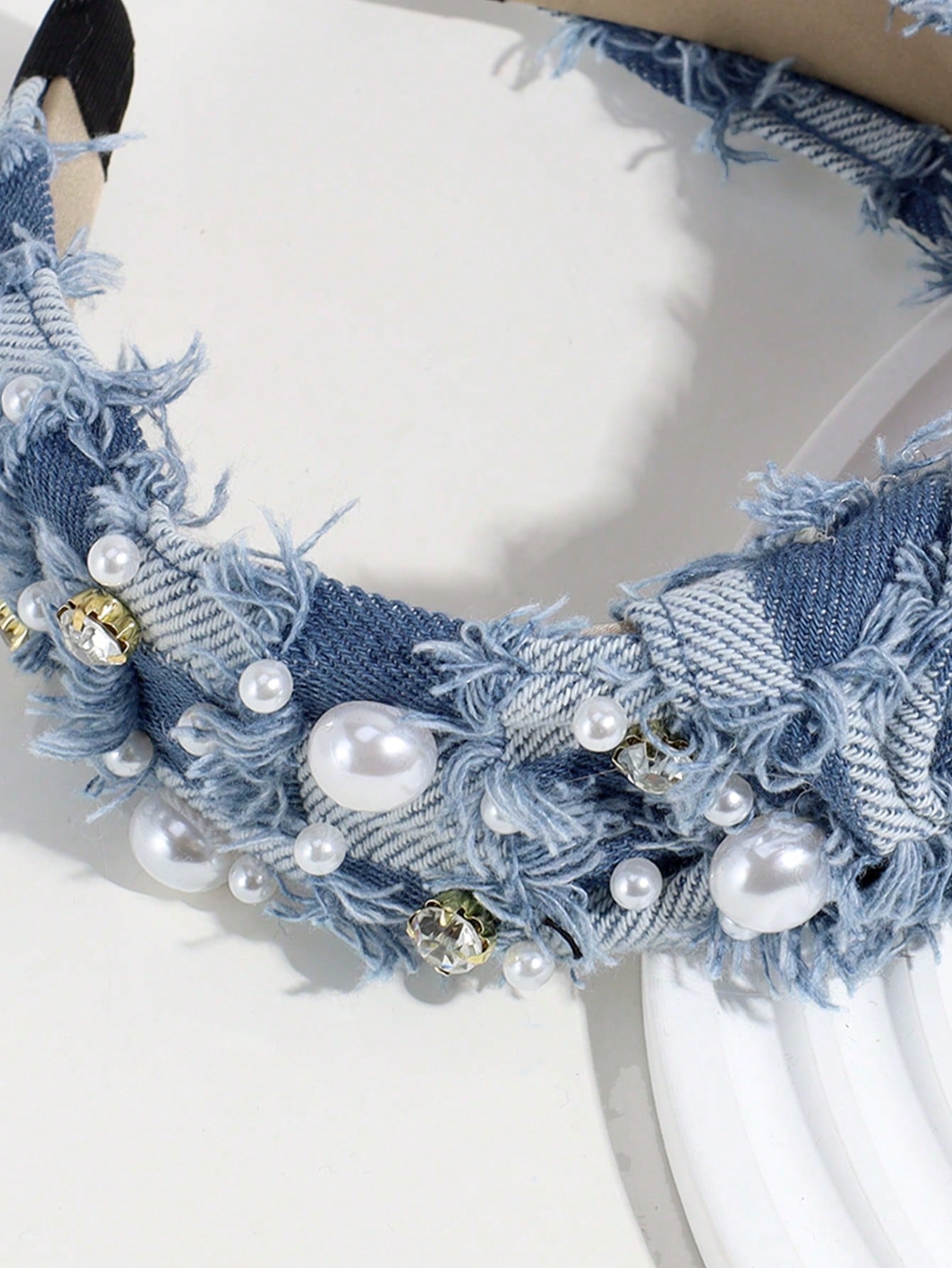Royal 1pc Faux Pearl & Rhinestone Decor Knot Design Fashionable Headband - www.thetreasurebox.me