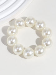 1pc Women Faux Pearl Beaded Hair Tie - www.thetreasurebox.me