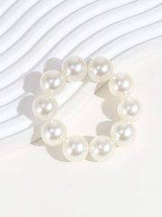 1pc Women Faux Pearl Beaded Hair Tie - www.thetreasurebox.me