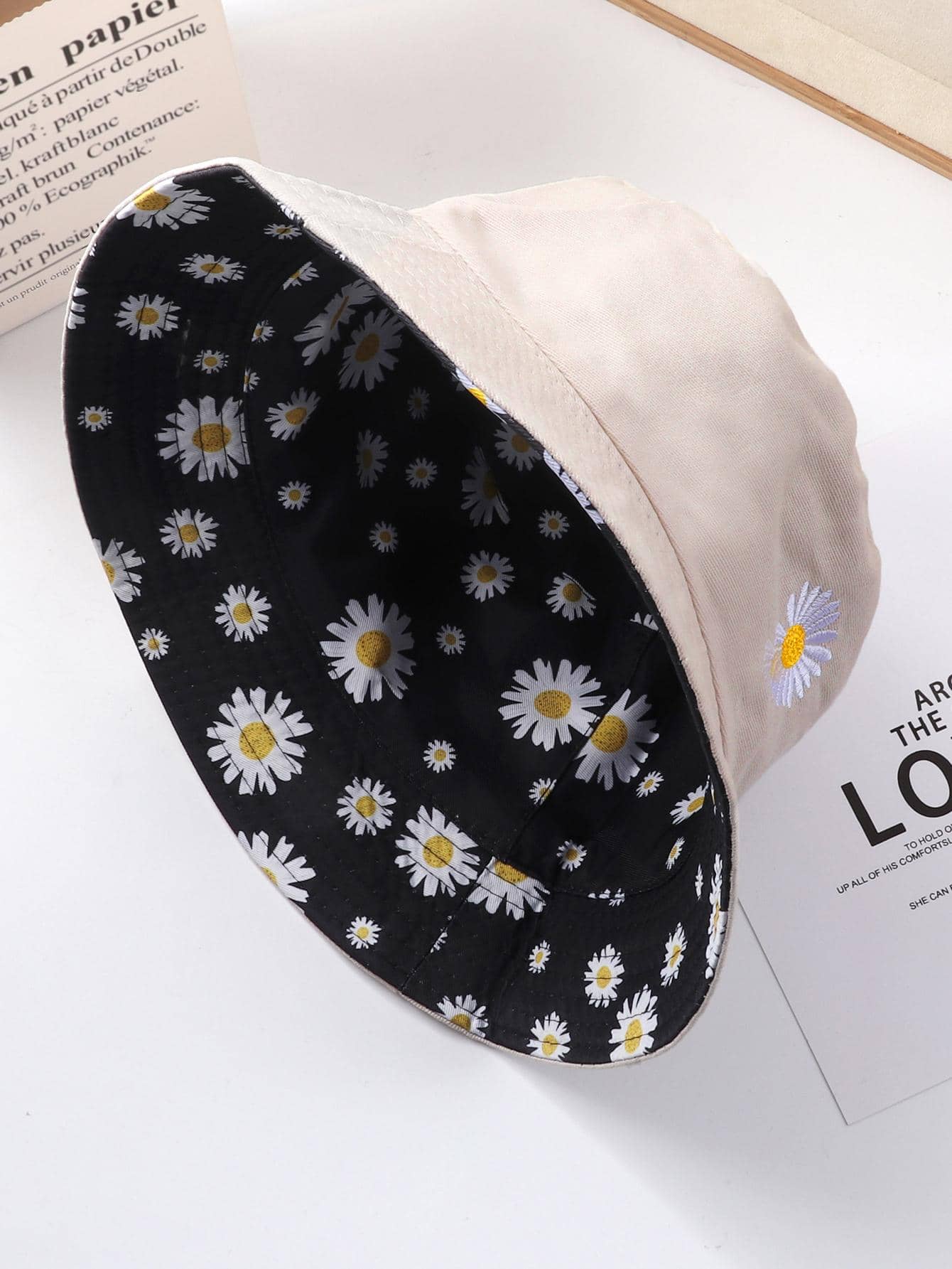 1pc Floral Pattern Reversible Casual Bucket Hat