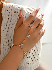 1pc Gemstone Decor Bracelet With Ring - www.thetreasurebox.me