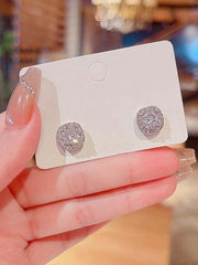 4pcs/set Square Cubic Zirconia Decor Jewelry Set - Silver