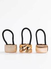 3pcs Rhinestone Decor Hair Tie Street Ponytail Holders Hair - www.thetreasurebox.me