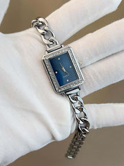 Square Shaped Quartz Wristwatch  - Blue