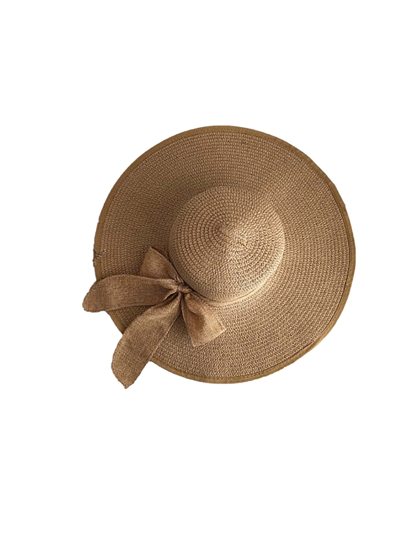 Solid Wide Brim Straw Hat Boho Valentine's Day Valentines