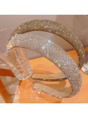 2Pcs Rhinestone Headbands Sparkly Padded Hair