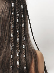 DAZY 35pcs/Set Silver Five-Pointed Star Design Hair Loops - www.thetreasurebox.me