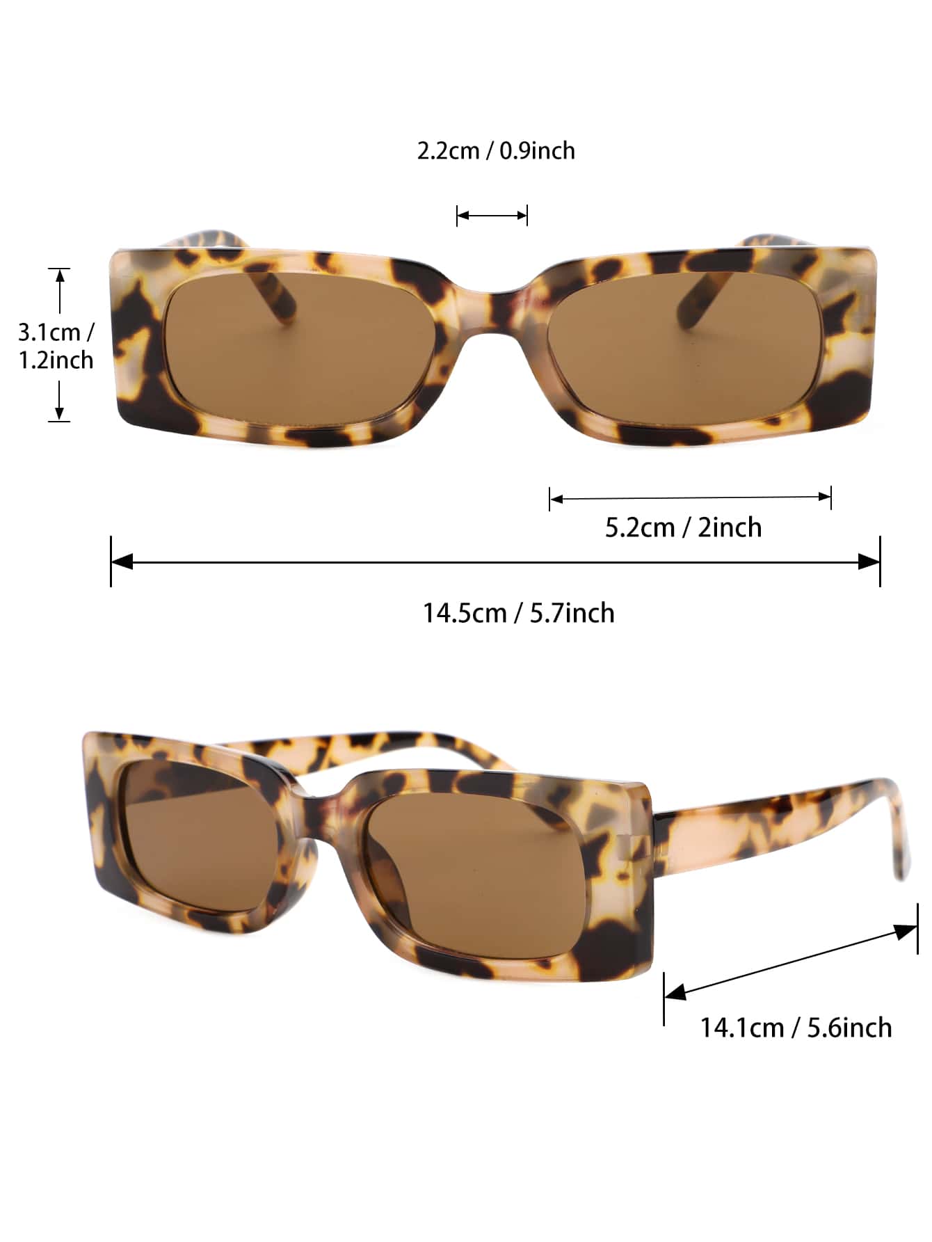 5Pair Set Leopard Print Decorative Glasses