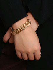 1pc Vintage Style Chunky Chain Bracelet -   Gold