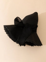 1pc Black Wavy Beach Sun Hat