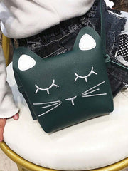 Kitty Design Crossbody Bag - Dark Green