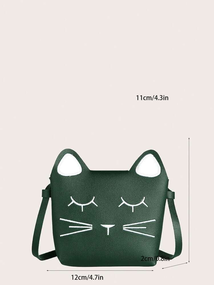 Kitty Design Crossbody Bag - Dark Green
