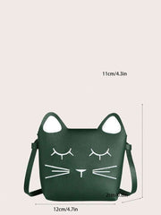 Kitty Design Crossbody Bag - Dark Green